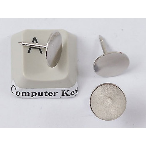 Tie Tack / Club Pin 10mm Pad, with clutch back, set, Nickel plate