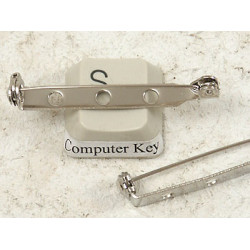 Brooch Back, roller catch, 33mm nickel