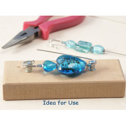 Long Pin, 15cm long, kilt head end, brooch, hat pin, silver plate