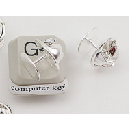 Tie Tack / Club Pin 10mm Pad with clutch back, set, silver plated,