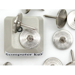 Pin with 9.5mm Pad with 8mm pin, nickel colour