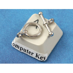 Toggle Clasp, small, NF White Bronze plate