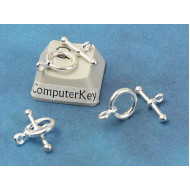 Toggle Clasp, small, superior Silver plate