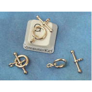 Toggle Clasp, small, 16ct gold plate