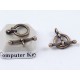 Toggle Clasp, small, Burnished Brass
