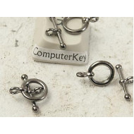 Toggle Clasp, small, NF hematite Black plate