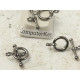 Toggle Clasp, small, NF hematite Black plate