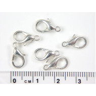 12mm Lobster / Parrot clasp, silver plate