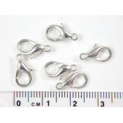 12mm Lobster / Parrot clasp, silver plate
