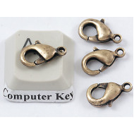 12mm Lobster / Parrot clasp, NF antiqued bronze