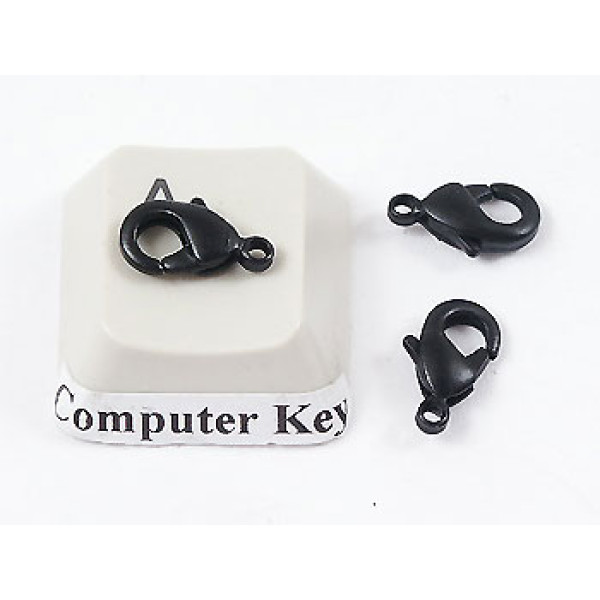 BULK PACK: 10mm Lobster / Parrot clasp, matt black paint 