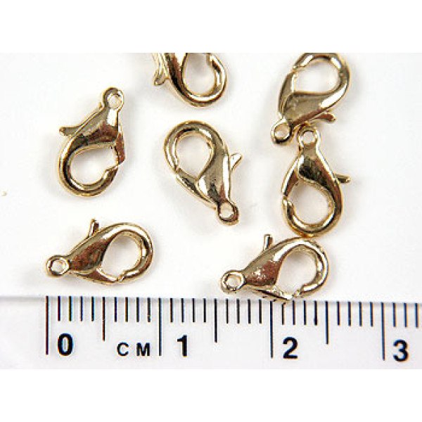 10mm Lobster / Parrot clasp, 18K gold plate
