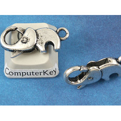 23mm Elephant Clasp, antiqued silver