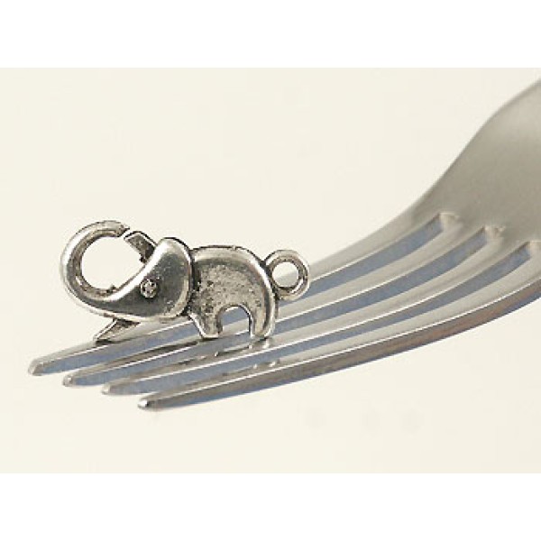 23mm Elephant Clasp, antiqued silver