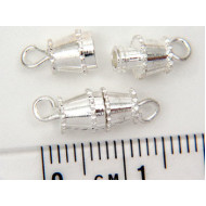 Barrel Clasp, large silver plate