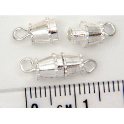 Barrel Clasp, large silver plate