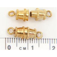 Barrel Clasp, large gold plate