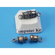 Barrel Clasp, large antiqued brass plate