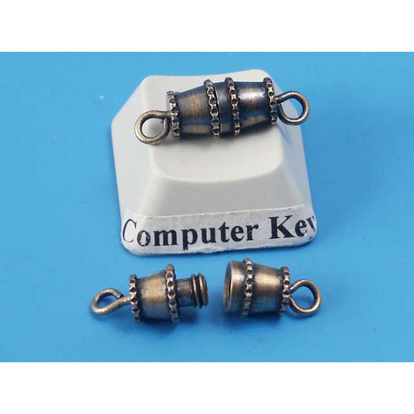 Barrel Clasp, large antiqued brass plate