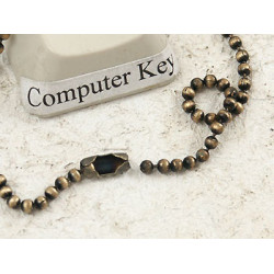 1.5mm Scoop connector for ball chain, fits 1.5mm chain, ant. brass, each