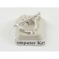 Toggle Clasp, Ring and Bar, medium, silver plate