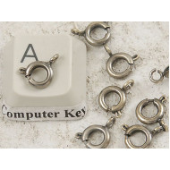 Bolt Ring / Spring Ring Clasp, 6mm, antiqued brass