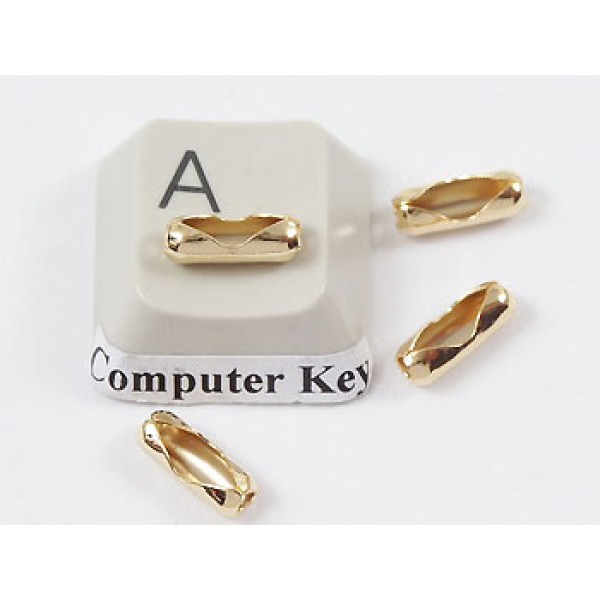 2.4mm Scoop Connector for ball chain, fits 2.4mm chain, light champagne gold