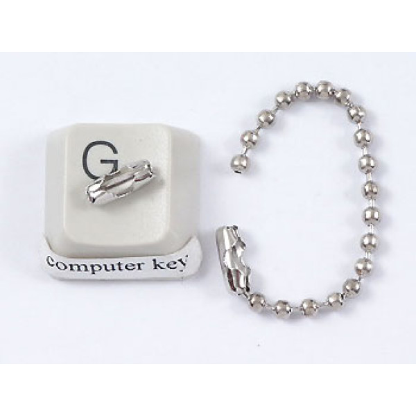 2.4mm Scoop Connector for ball chain, nickel colour, fits 2.4mm chain