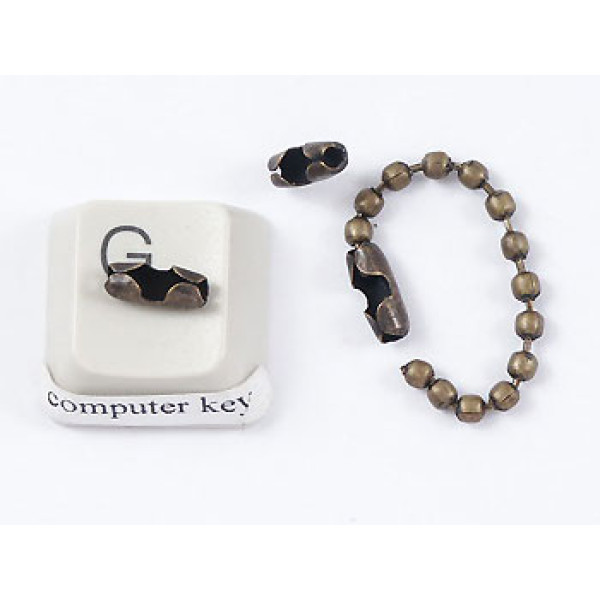 2.4mm Scoop Connector for ball chain, NF ant. brass, fits 2.4mm chain