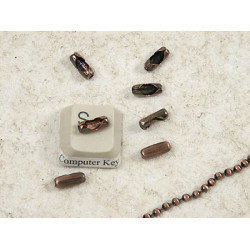 2.4mm Scoop Connector for ball chain, NF ant. copper, fits 2.4mm chain