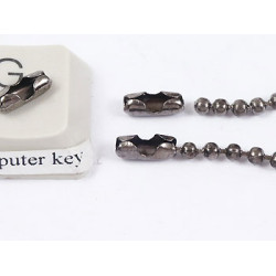 2.4mm Scoop Connector for ball chain, gunmetal black, fits 2.4mm chain