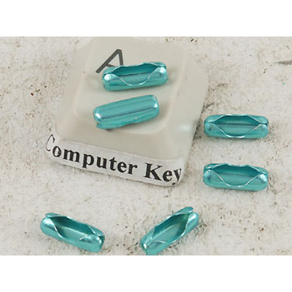 2.4mm Scoop Connector for ball chain, fits 2.4mm chain, TEAL