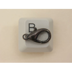 15mm Lobster / Parrot clasp, black nickel