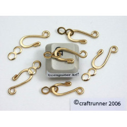 Clasp, Hook & eye, gold plated