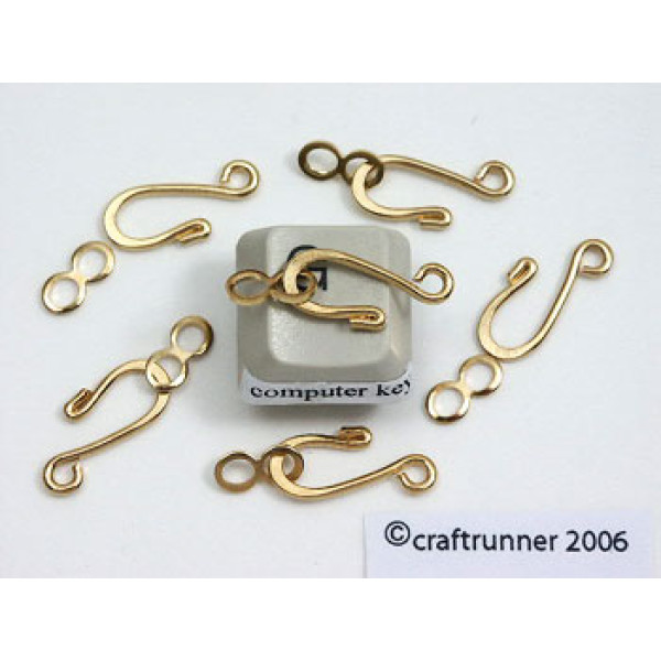 Clasp, Hook & eye, gold plated