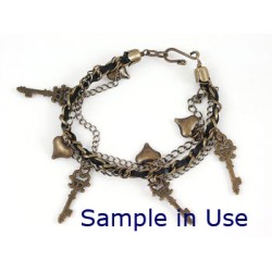 Clasp, Hook & Eye, antiqued brass