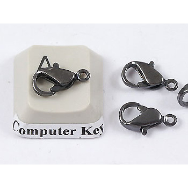 10mm Karabina Clasp, Parrot clasp, gunmetal black, bag of 20