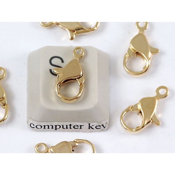 13mm Quality Karabina / Parrot Clasp, gilt