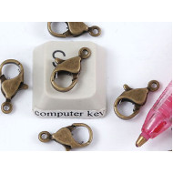 13mm Quality Karabina / Parrot Clasp, antique brass