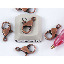 13mm Quality Karabina / Parrot Clasp, antique copper