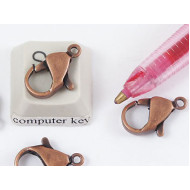 15mm Quality Karabina / Parrot Clasp, NF antique copper