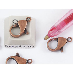 15mm Quality Karabina / Parrot Clasp, NF antique copper