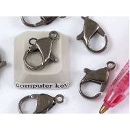 15mm Quality Karabina / Parrot Clasp, gunmetal black