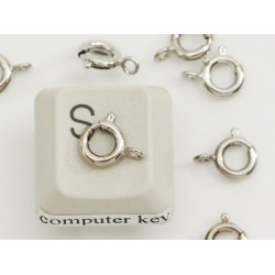 Bolt Ring / Spring Ring Clasp, 6mm, superior quality, nickel colour