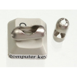 3.2mm sausage chain & 4.5mm ball chain Satin nickel Scoop Connector