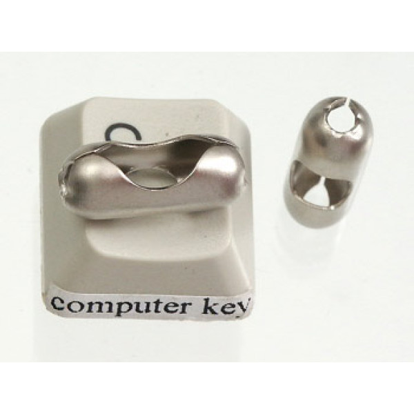 3.2mm sausage chain & 4.5mm ball chain Satin nickel Scoop Connector