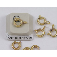 Bolt Ring / Spring Ring Clasp, 6mm, raw brass