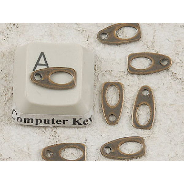 Chain Tab, 10x5mm, large, ant. brass, bag of 20