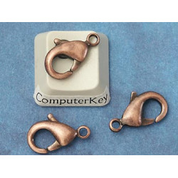 15mm Brass Lobster / Parrot clasp, NF antiqued Copper