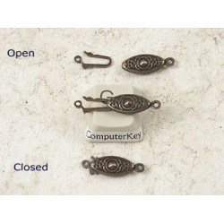 Pearl Necklet clasp, antiqued brass plate